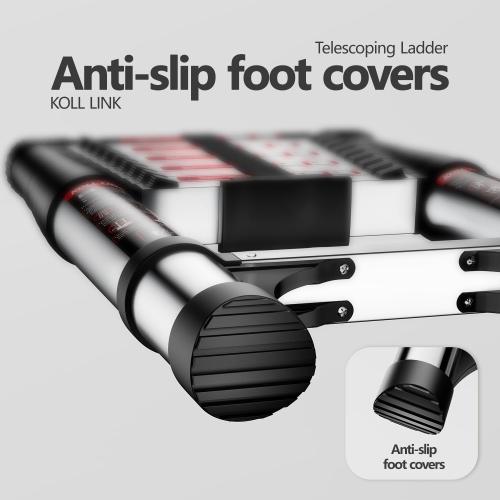 Telescoping Ladder,14.5 FT Aluminum Lightweight Extension Ladder with 2 Triangle Stabilizers, Heavy Duty 330lbs Max Capacity