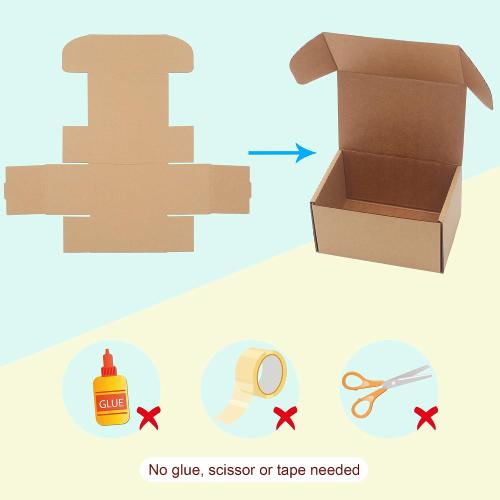 10 Pack Small Shipping Boxes 6x4x3'' Corrugated Small Cardboard Boxes for Shipping, Recyclable Packaging Boxes for Business, Mailer, Gift Packing, Crafts Packing, Jewelry Box, Brown