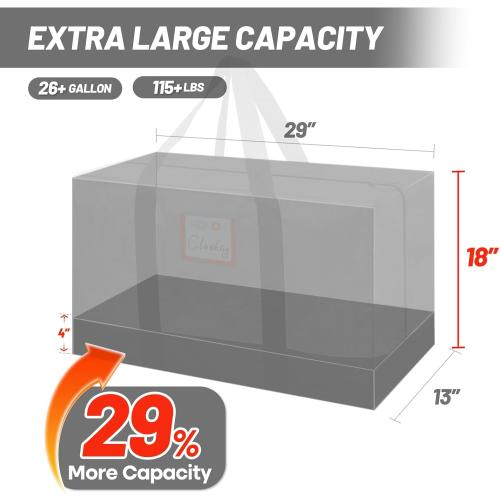 4 Pack Moving Bags Heavy Duty, 115lb Capacity Storage Bags for Clothes, Large Packing Tote with Strong Handles, Internal Compression Straps, Alternative to Moving Boxes -103L,Grey and Black