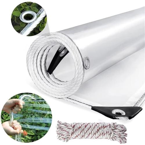 3x6ft Clear Tarps Heavy Duty PVC Vinyl 14 Mil Thick Tarpaulin, Glass Tarpaulin with Metal Grommets, Protects Against Water, UV-Ray, Tear, Cold Weather Resistan for Greenhouse Balcony Garden
