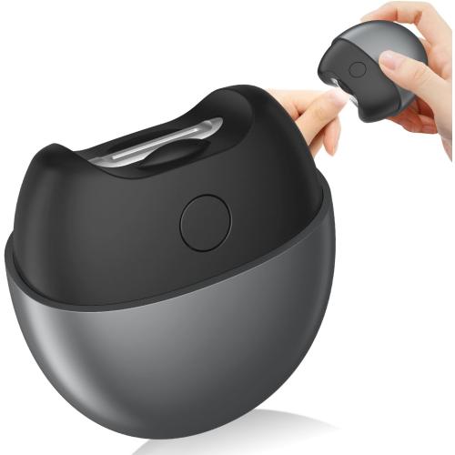 Electric Automatic Nail Clipper with Light, 2 Speeds, Magnetic Cover, Nail Scraps Storage, USB Rechargeable, Safety Electric Fingernail Trimmer for Kids, Adult, Seniors, Men, Caregivers, Grey