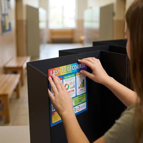 Trifold Poster Board, 24 x 16, Corrugated Project Boards for Science Fairs, School Projects, Event Displays, and Business Presentations, 3-Pack, Black
