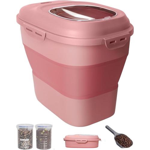 30-35Lbs Airtight Dog Food Storage Container,Collapsible Dog Food Container