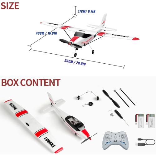 HAWK'S WORK 4 Channel RC Plane, Remote Control Airplane Cessna Ready to Fly, Brushless Motor 6-axis Gyro Stabilizer 3 Flight Mode Stunt Flying, Easy Trainer for Beginner & Kid