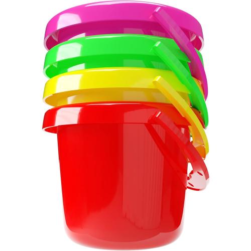 The Dreidel Company Mini Beach Day Playsets (Pack of 6) 3.25 Sand Bucket Play Set Box Includes, Pail, Shovel, Rake, Sifter Scoop, Dolphin Fish Sand Trays Toy for Boys and Girls Birthday Party Favor