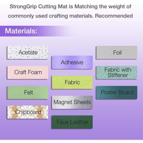 REALIKE 12x12 Cutting Mat for Silhouette Cameo 5/4/3/2/1 (3 Mats - StandardGrip, LightGrip, StrongGrip), Gridded Adhesive Non-Slip Cut Mat for Crafts, Quilting, Sewing, Scrapbooking and All Arts