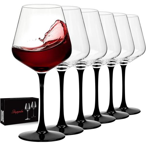 Red Wine Glasses Set of 6, 20 oz Large Clear Burgundy Wine Glasses With Long Stem, Premium Crystal Wine Glass, Unique Gift for Wedding, Anniversary, Mother’s Day