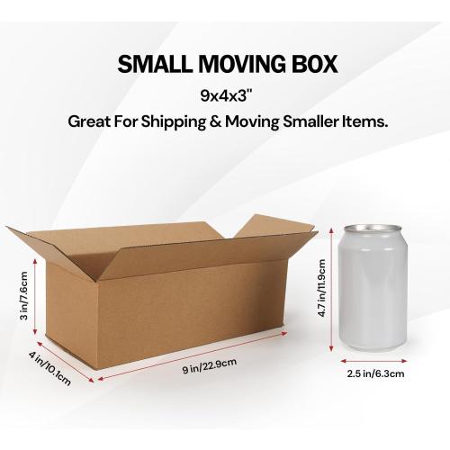 Rempry 40 Pack 9x4x3 Shipping Boxes Brown, Small Corrugated Cardboard Box for Mailing, Packaging Small Business, Kraft Mailer Boxes