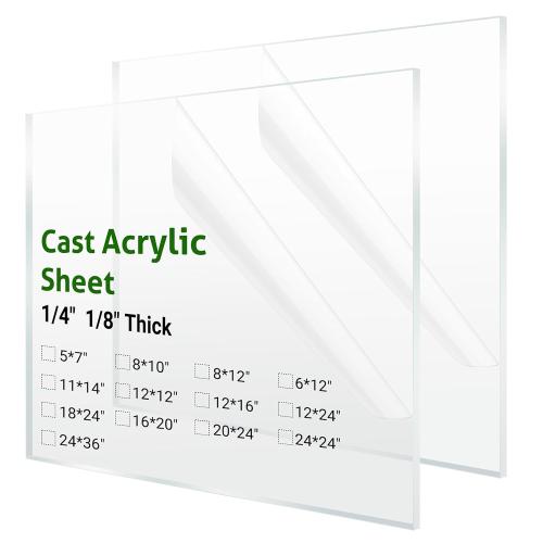 6 Pieces 6 x 12 Cast Plexiglass Sheet -1/8 Thick Clear Acrylic Sheet Clear Plastic Sheet, for Sign,Craft, Photo Frame, DIY Display Projects