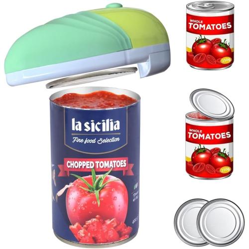 New Upgrades Auto Electric Can Opener，Open Your Almost Any shape of Cans with A Simple Press of Button - Automatic,Hands Free, Smooth Edge, Food-Safe, Battery Operated (Green)