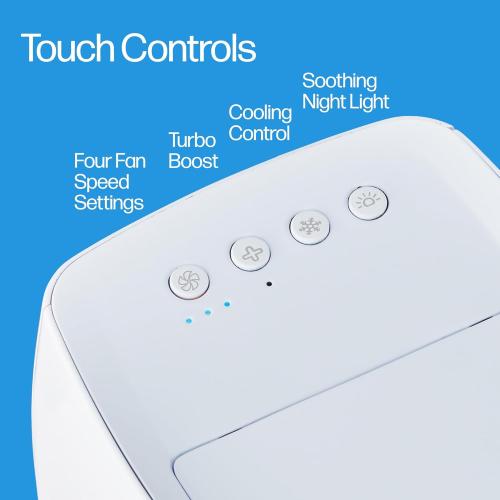 Arctic Air Chill Zone Evaporative Cooler with Hydro-Chill Technology, Portable Fan with 4 Adjustable Speeds, 8-Hour Cooling, Fan for Bedroom, Living Room, Basement, Office & More