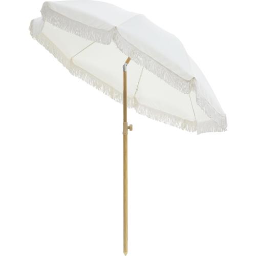 Patio Umbrella with UPF 50  Protection, 8 Ribs, Push Button Tilt - Versatile Outdoor Shade for Garden, Courtyard, and Beach