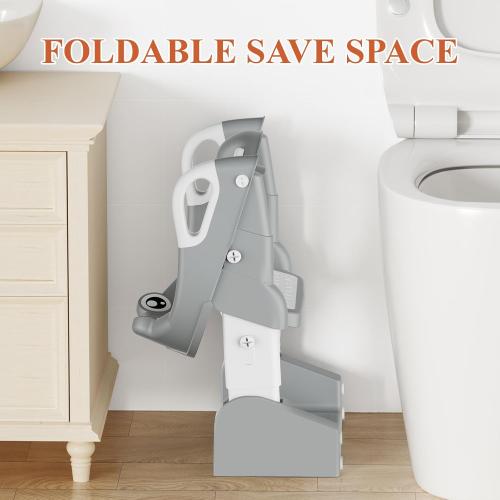 Color Grey Potty Training Seat, Toddler Toilet Seat for Little Boys Girls, Potty Training Toilet with Urinals, Toddler Step Stool Ladder and Splash Guard (Gray)
