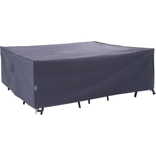 F&J Outdoors Heavy Duty Waterproof Anti-UV Rip-stop Fabric Extra Large Patio Furniture Covers, Grey, 180x96x36