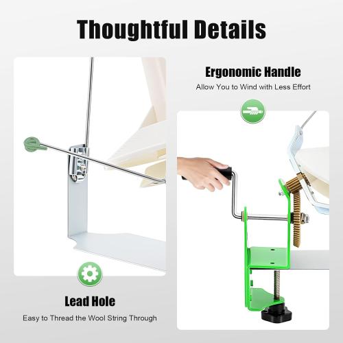 Large Capacity Yarn Winder, 10-16 oz Hand Operated Yarn Baller, Metal Yarn Ball Winder, Durable Crochet Tools & Accessories, Fiber/Wool/String Ball Winder, for Crocheting