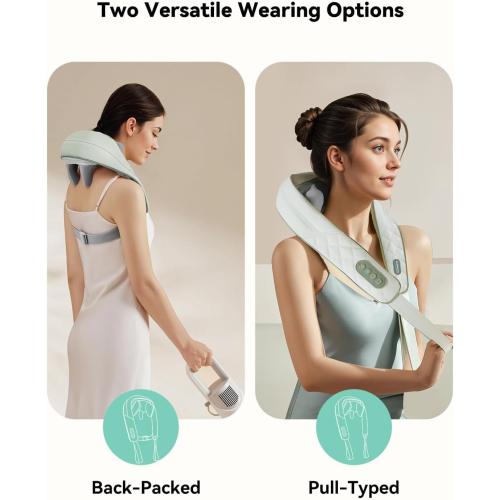 Snailax Cordless Neck Shoulder Massager with Heat, 4D Deep Tissue Kneading, Shiatsu Back Massager Pillow for Neck, Shoulder, Christmas Gifts for Men, Women