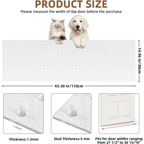 Carpet Protector for Pets, Cat Carpet Protector for Doorway, Easy to Cut PVC Anti Scratch Stopper Under Door,Non-Slip Cat Scratch Mat 3.6FT(2PCS, Clear)