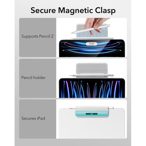 ESR for iPad Air 11 inch Case with Keyboard M4/M3/M2 (2026/2025/2024), iPad Pro 11 & Air 5/4th Magic Keyboard Case, Easy-Set Floating Cantilever Stand, Precision Multi-Touch Trackpad, White