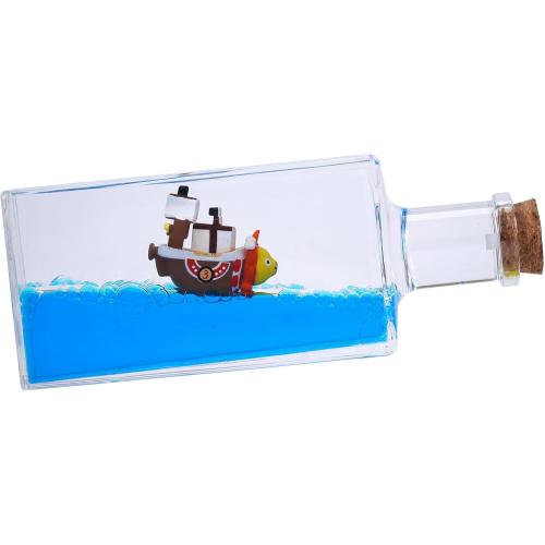 Honsheng Unsinkable Boat One Thousand Pirate Ship Piece Model Sunny Toys in a Bottle Box Acrylic Cruise Ship Fluid Drift Paperweight Desk for Decoration Boys Girls Gifts