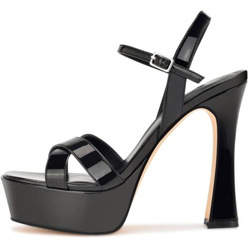 (7.5) Platform Heels for Women Chunky High Heel Sandals with Ankle Strap, Open Toe Dress Shoes for Work Party Evening Wedding(7.5)