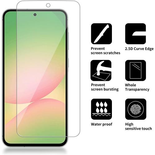 4 Pack Glass Screen Protector Compatible for samsung galaxy a56 5G / SM-A566B, A566E, A566B/DS [9H Hardness]-HD Screen Tempered Glass, Scratch Resistant,Easy Install [Case Friendly]