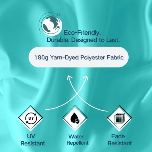 6.5' x 10' Rectangular Patio Umbrella Large Outdoor Market Umbrella w/UV Protection, Push Button Tilt and Crank Lift, Rectangle Table Umbrella for Garden, Deck, Pool, Patio, Aqua Blue