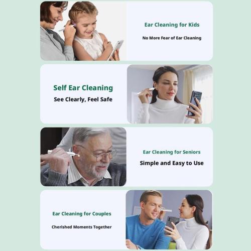 Ear Wax Removal Tool with Camera，Endoscope Ear Pick Cleaner Kit with Spoon,Smart Visual Ears Cleaners Tool,USB Visual Ears Cleaner for Adults and Kids,Pets,Personal Health Care Device