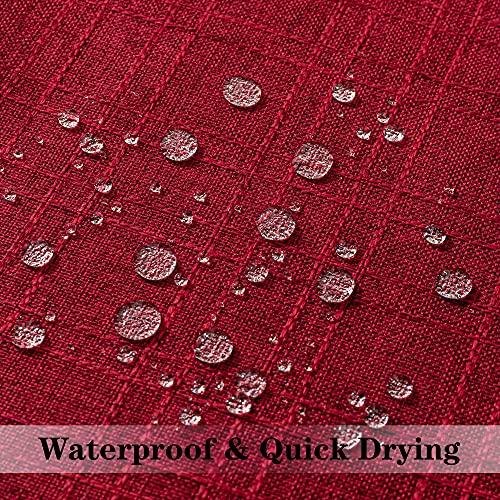 Kevin Textile Outdoor Waterproof 14”x36” Lumbar Pillow Cover 1 Pack, Red