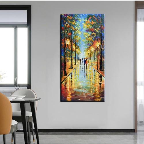 Tyed Art- 100% hand-painted 3D canvas abstract oil painting Landscape art contemporary large canvas wall art painting home Living Room decoration wall 24x48inch