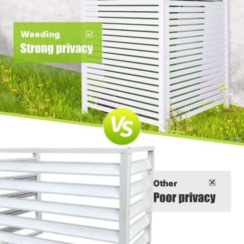 Modern White Vinyl Pool Equipment Enclosure Fence 36 W X 45 H 2 Panels with Metal Stake