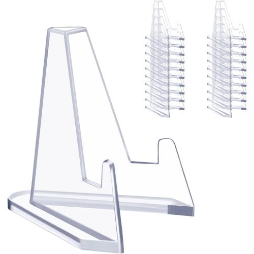 Acrylic Card Display Stands, 36 PCS Card Stands for Sports Cards, Clear Mini Easel Stand Holder for Challenge Coin Graded Card Sports Card PSA Card Baseball Card (36)