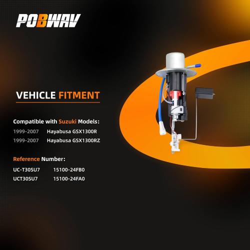 15100-24FB0 Fuel Pump Assembly Compatible with 1999-2007 Suzuki Hayabusa GSX1300R GSX1300RZ Replace 15100-24FA0 UCT30SU7 UC-T30SU7