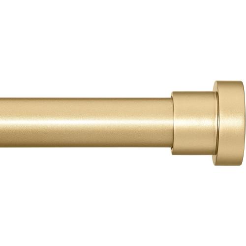 Briofox gold Curtain Rods for Windows 48 To 84 Inch, 1 Inch Heavy Duty Adjustable Curtain Rod With Modern Decorative End Cap Finials WIth Brackets【NOT TENSION ROD】