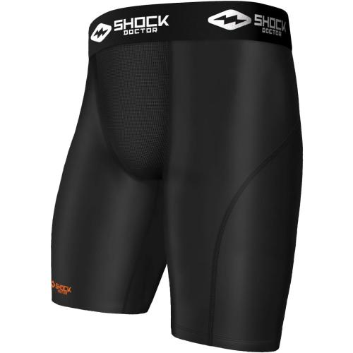 Shock Doctor Compression Shorts with Cup Pocket. Athletic Supporter Underwear with Pocket (Cup NOT Included) Youth & Adult