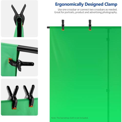 Neewer T-Shaped Background Backdrop Support Stand Kit, 8.5ft/2.6m Tall Adjustable Tripod Stand and 5ft/1.5m Wide Crossbars with 6 Spring Clamps and 1 Carrying Bag for Studio Photo Video Photography