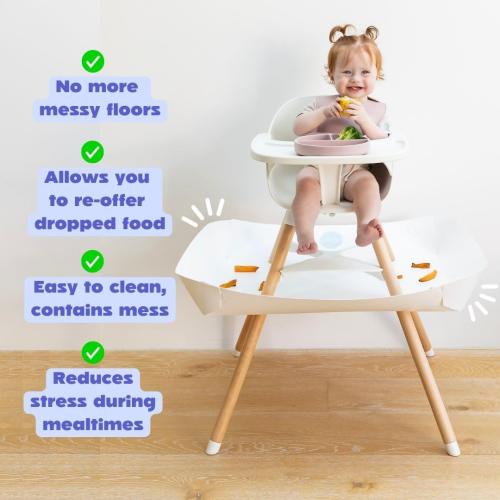 CATCHY - Food Catcher - Compatible with Lalo The Chair High Chair   11 Other High Chairs - Highchair Sold Separately - Baby & Toddler Food & Mess Catcher - Under High Chair Accessory