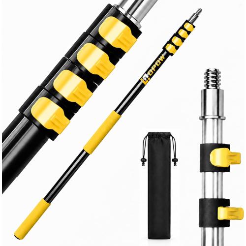 4.5-18FT Telescopic Extension Pole,Heavy-Duty Multi-Purpose Extendable Pole | Aluminum Alloy, Universal Twist-on Metal Tip, Flip-Lock, Telescoping Pole for Multi-Story Work,Painting Dusting Cleaning