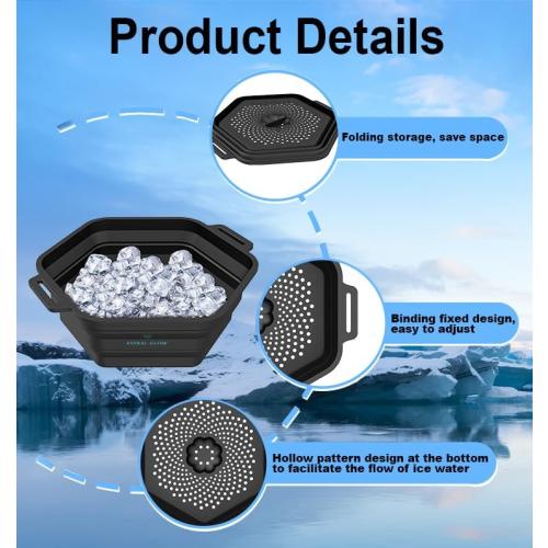 Ice Shower, Ice Plunge Tub - Cold Shower Attachment for Cryotherapy - XL Ice Cube Tray Included - Black, Instant Set-up for Convenient Ice Baths - Ice Bath Tub, Cold Shower Chiller