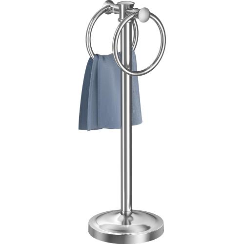Hoimpro Hand Towel Holder Stand Bathroom Countertop Towel Bar Rack Chrome