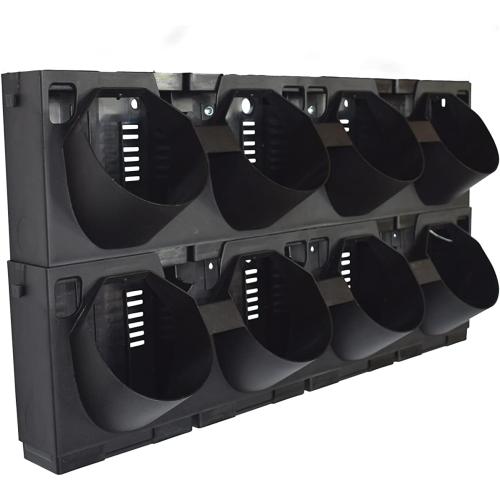 Wall Planter | Bustani 2x4 Vertical Garden | 8 Pot Living Wall Planter - Easy to Create Indoor Living Wall for Home/Office | Great Decor for Patios & Entryways | Made of Plastic