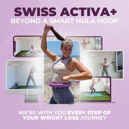 Swiss Activa  Infinity Hoop Smart Weighted Hula Hoop - Smart Hula Hoop Fit- Exercise Hoola Hoop Exercise Equipment- Adult Hula Hoops for Exercise- Hula Hoops for Women Weight Loss