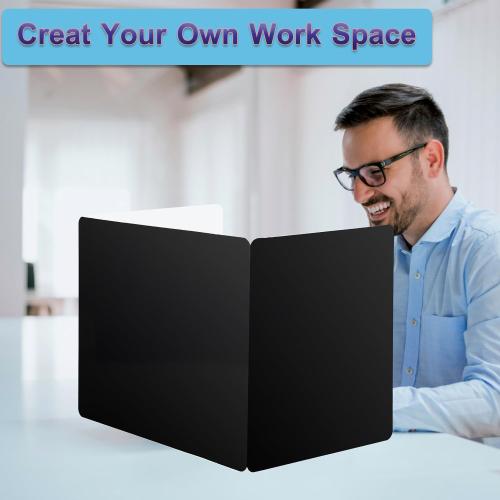 EARTHSON Set of  24 Pcs Privacy Folders for Students, Privacy Dividers for Classroom, Study Carrel Desks Privacy Boards, Cardboard Privacy Shields Folder for School Teachers Home, Black