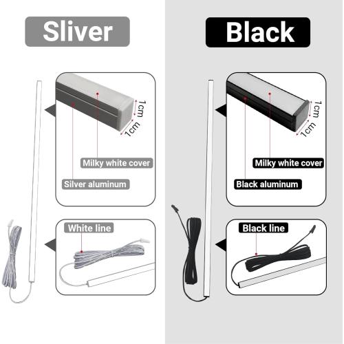 HAMRVL 6pcs 16-Inch DC12V Black 3000K Warm White LED Wall Panel Lights, Self-Adhesive Dimmable Touch Switch Slat Wall Lights Strip for Wood Slat Wall Panels, Media Acoustic Panel, Bedroom Headboard