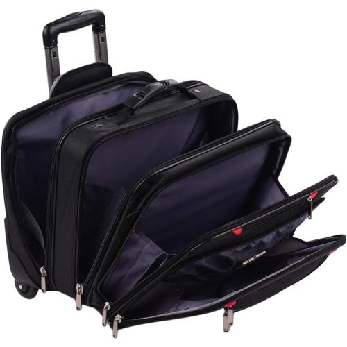 Size 14.1in 15.6in Color Black  Rolling Briefcase Rolling Laptop Bag Computer Case with Wheels Mobile Office Carry On Luggage for 14.1in 15.6in Business Notebook for Women Men