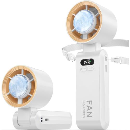 Handheld Portable Turbo Fan with Ice Cooler, Speed (1-199) 5500mAh Rechargeable Personal Fan,[20H Cooling Time] Mini Yet Powerful [20000 RPM] Small Pocket Fans for Travel/Outdoor/Home/Office, White