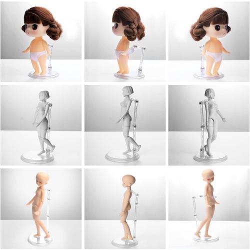 Ddung Doll Stand - Clear Doll Stand For 0.5 To 10 Dolls And Action Figure Stand (3-Pack)