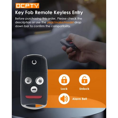 OCPTY Replacement 1Pcs Flip Key Fob for Acura for MDX for Acura for RDX 2007-2013 N5F0602A1A