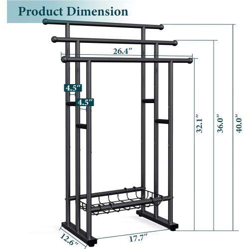 Kayfia 40'' Freestanding 3 Tier Alloy Steel Towel Rack with Storage Basket