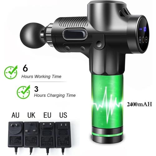 Massage Stick,Massage Gun, Fascia Gun Neck Pain Massager Deep Tissue Muscle Massager Relax Body Massage Display Fascia (Color : Y2-Black, Size : US Plug)