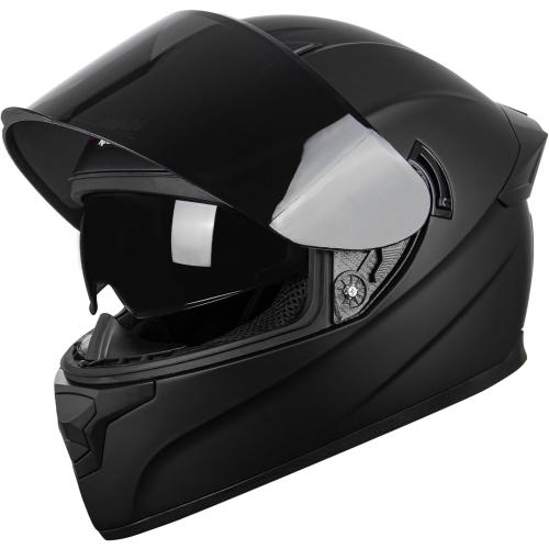 F 700 Black Full Fce Motorcycle Helmet, DOT Approved, for Men and Womens Motorbike Helmets